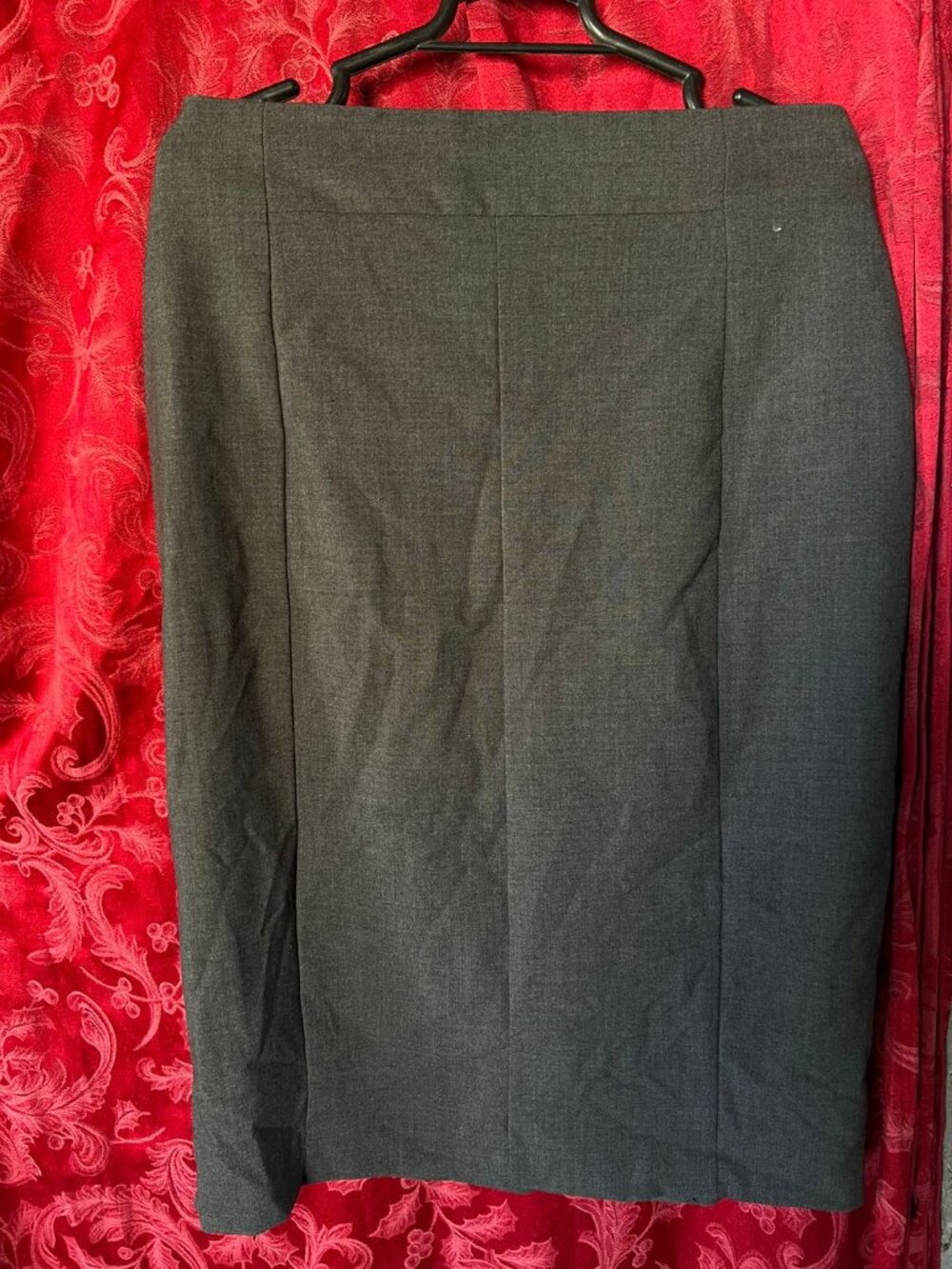 Worthington Charcoal Grey Back Slit High Waist Pencil Skirt 10